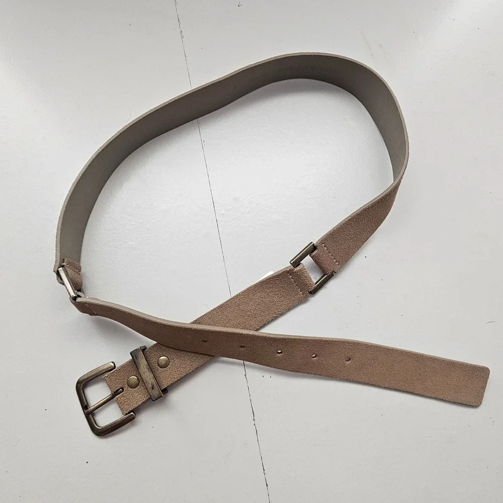 Banana Republic Womans Suede Leather Belt Tan Brass‎ Buckle Small Boho Festival